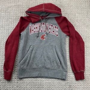 Champion Washington State Sweater Men Small S Gray Red Hoodie Sweatshirt College